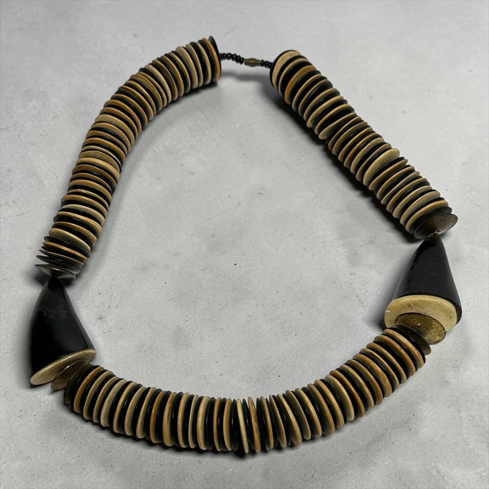 Vintage Tribal Disc Necklace‎ 26" Boho Ethnic Statement Necklace
